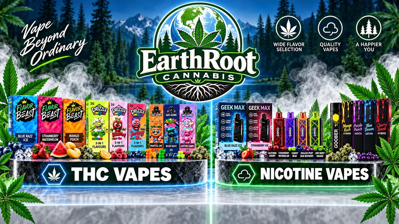 EarthRoot Cannabis nicotine vapes and THC vapes EarthRoot Cannabis in Etobicoke — nicotine vapes and THC vapes